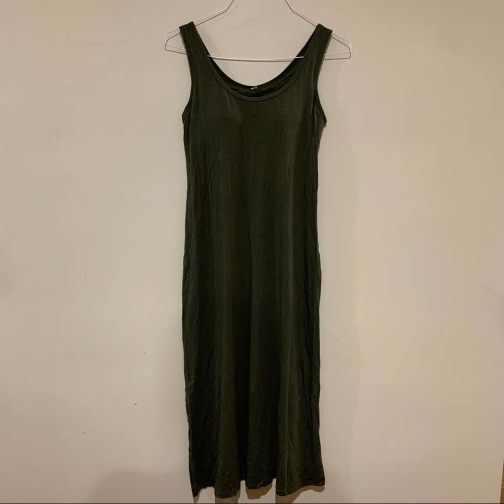 Midi Olive Green Tank Dress | Size M